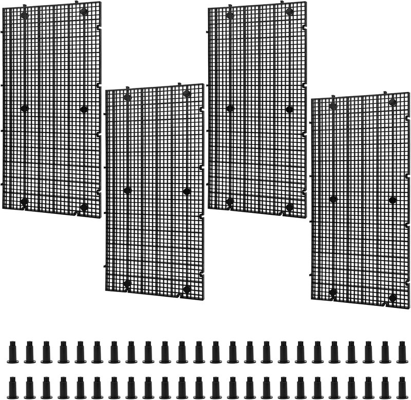 LINLAN 4 Pieces High-Density Aquarium Grid Plastic with 24 Brackets, Fish Tank Divider, Egg Crate for DIY Filtration and Bottom Protection in Aquascaping - Image 1